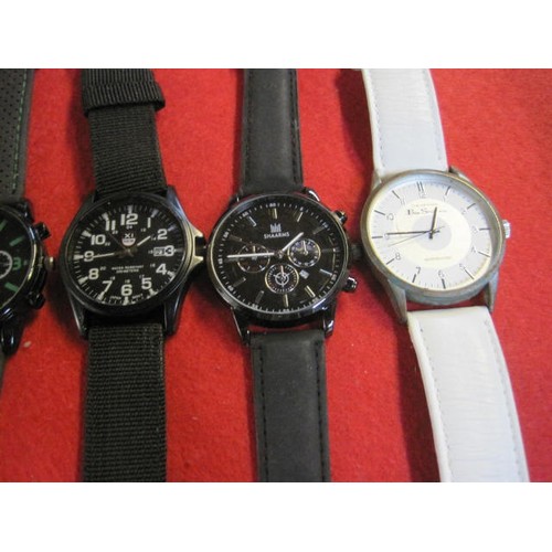 318 - x6 Gents quartz watches, all in working order, to  include Shaams, GT Grand Touring, Ben Sherman & N... 