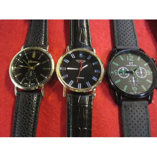 318 - x6 Gents quartz watches, all in working order, to  include Shaams, GT Grand Touring, Ben Sherman & N... 