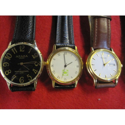 319 - x6 Unisex quartz watches, all in working order, to include Azaza London, Constant and Pulsar Day Dat... 