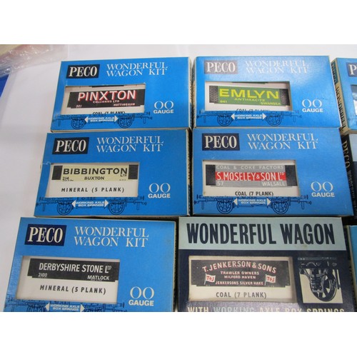 293 - 12 Peco Wonderful wagon kits unmade .

3 and 5 plank private open wagons including ICI and Shaka sal... 