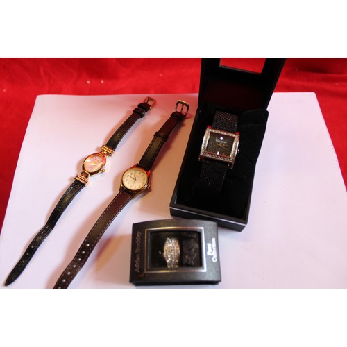 322 - x3 ladies' watches, plus a dress ring