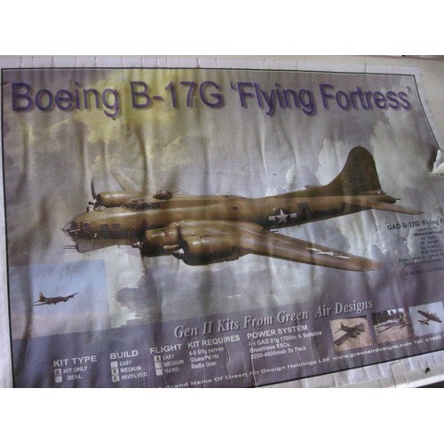 286 - A Green Air Design boxed and unused B17G Flying Fortress R/C Aircraft Kit, unbuilt, very large