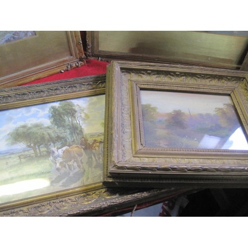 9 - A selection of Victorian and newer oil paintings and watercolours, F&G, including local subjects inc... 