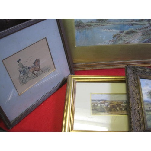 9 - A selection of Victorian and newer oil paintings and watercolours, F&G, including local subjects inc... 