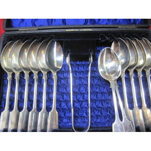 220 - A cased set of EPNS teaspoons presented by Lever Bros Ltd. (the box is marked 'Elkington, Liverpool'... 