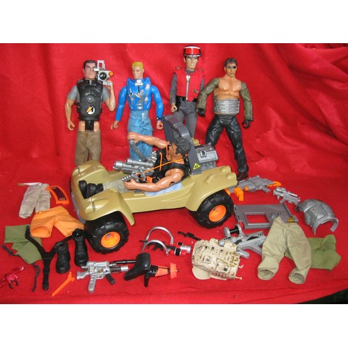 231 - An assortment of Action Man figures, vehicles and accessories, plus a Captain Scarlet figure