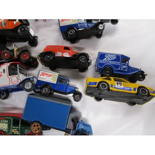 239 - A large selection of Corgi, Matchbox and lledo advertising Lorries, Vans ,Cars and Trucks including ... 