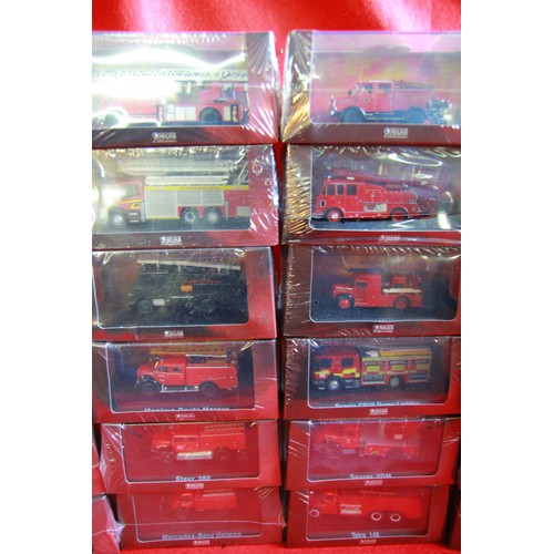 244 - x22 Atlas Editions die-cast fire engines, all boxed and mint, some remain sealed