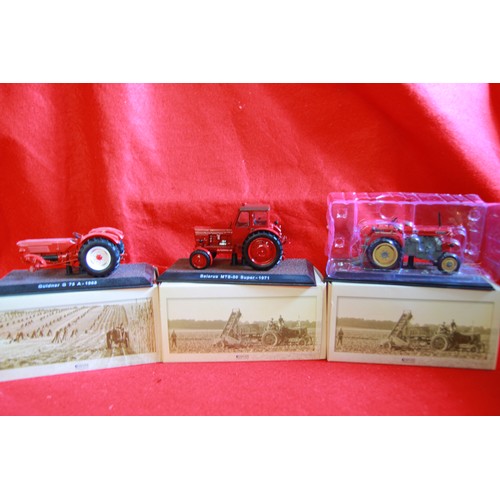 251 - x11 boxed and mint Atlas Editions die-cast tractors