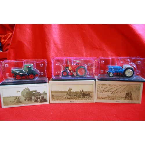 251 - x11 boxed and mint Atlas Editions die-cast tractors