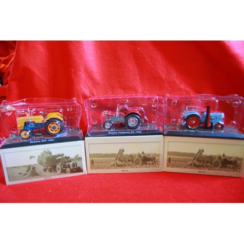 251 - x11 boxed and mint Atlas Editions die-cast tractors