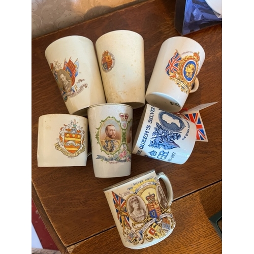 51 - Collection of Coronation Mugs, plus other collectable china