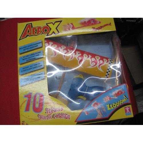 254 - A Revell Sky Fun Radio Controlled Helicopter, boxed and an Aerox boxed aircraft, components still at... 