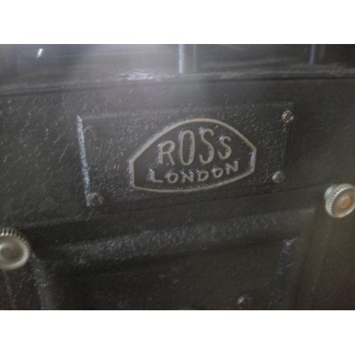 99 - A large ex-military Epidiascope by Ross of London, War Department markings, in original large wooden... 