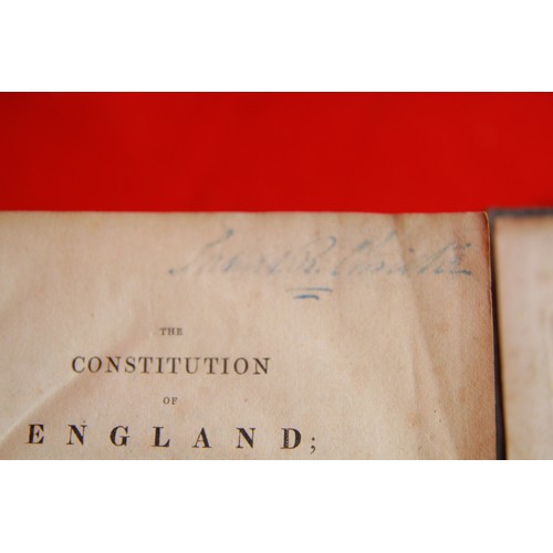 24 - de Lolme, Jean-Louis, The Constitution of England, 1816, a New Edition. Leather covered board, front... 