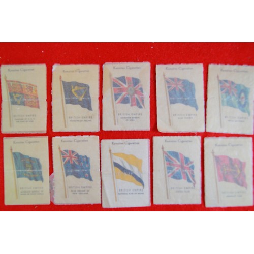 106 - x80 Kensitas silk cigarette cards in a vintage cigarette tin