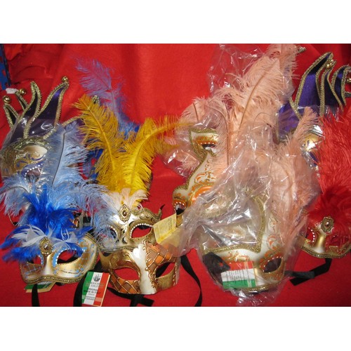 192 - A selection of 13 Italian made Venezian style costume masques, various styles, all new and unused, m... 