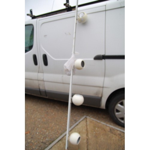 109 - A retro set of ball lighting on its original rail, all in good order, rail is 6' long (Nissan van no... 