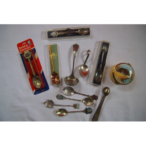 167 - A selection of commemorative spoons and other items, inc. silver