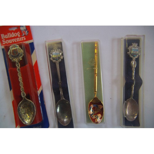 167 - A selection of commemorative spoons and other items, inc. silver