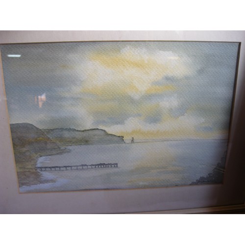 6 - 3 framed and glazed pictures, including  two original artworks of local scenes one by D Llewellyn an... 