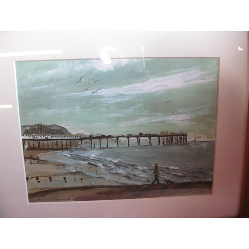 6 - 3 framed and glazed pictures, including  two original artworks of local scenes one by D Llewellyn an... 