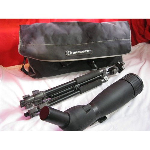 143 - A Bresser 25x-75x Monocular Spotting Scope in carry case with tripod