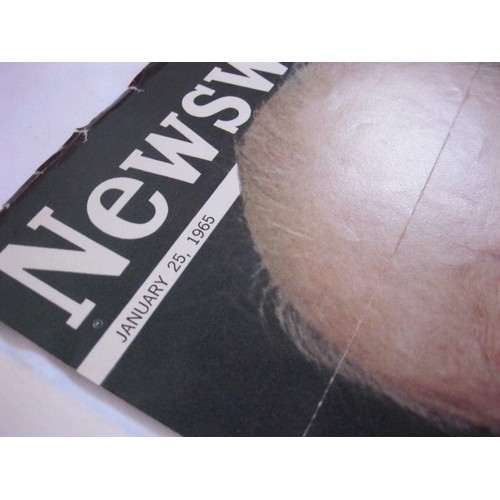 22 - Winston Churchill interest - An extremely rare copy of a pulped Newsweek cover featuring the death o... 