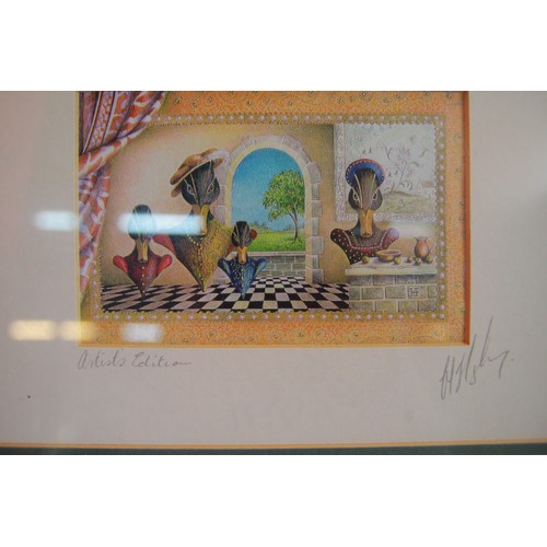 1 - A pair of unusual signed prints by the artist Christopher Hope King