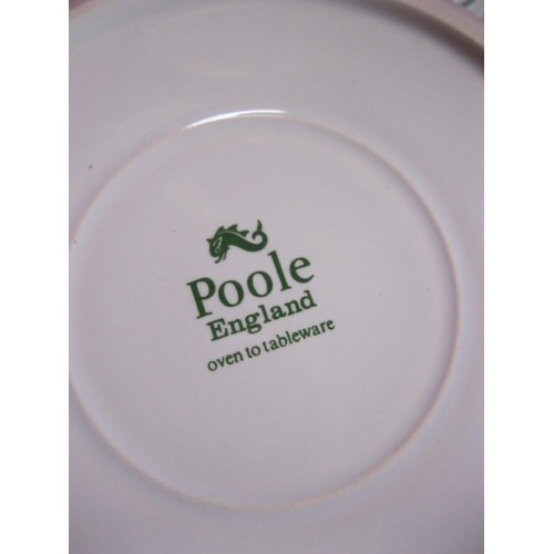 52 - A Poole Pottery dinner service, white with green trim, 'Tango' pattern, microwave & dishwasher safe