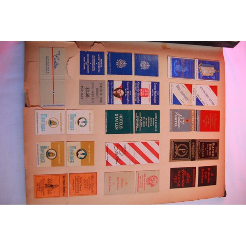 142 - A folder containing antique and vintage US matchbook covers