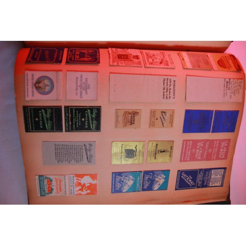 142 - A folder containing antique and vintage US matchbook covers