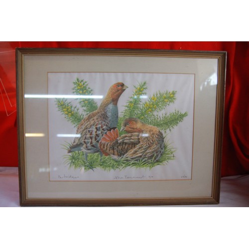 4 - A pair of signed prints comprising a large maritime print and a smaller print of pheasants