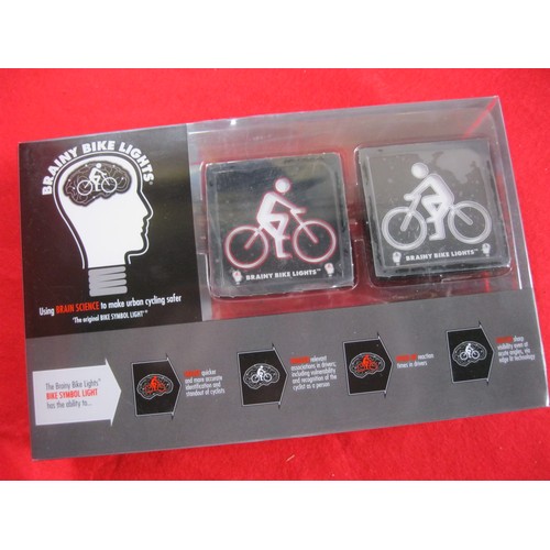 17 - A job lot of 10 new and boxed 'Brainy Bike Lights', all supplied with fittings, carry box and sealed... 