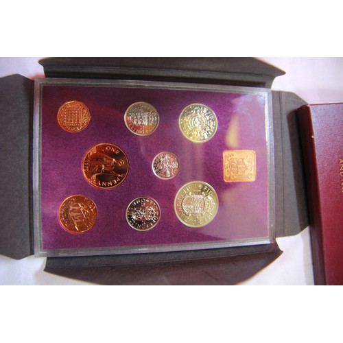 107 - A selection of Royal Mint decimal proof sets, cased and in cardboard slip cases, plus other collecta... 