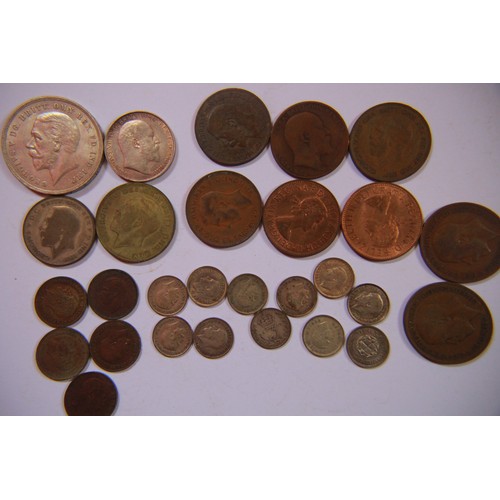 111 - An assortment of 20th century British silver coins including 1904 Edward VII Florin, 1935 George V '... 