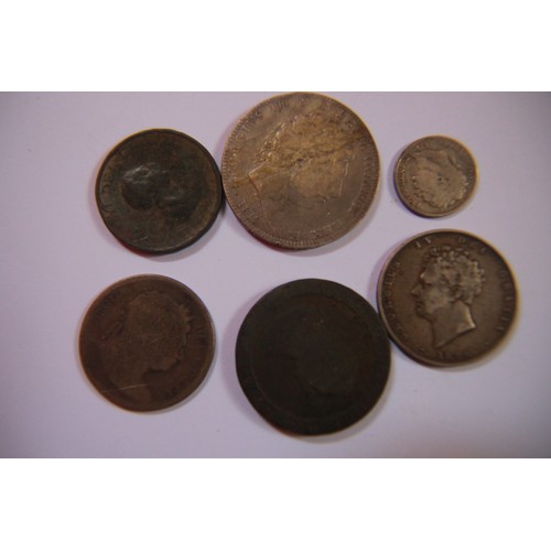 110 - An assortment of coins from the reigns of George III & George IV comprising an 1819 Crown, 1816 & 18... 