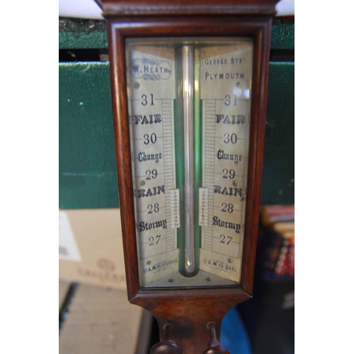 177 - A 19th Century stick barometer by W Heath of Plymouth in good order