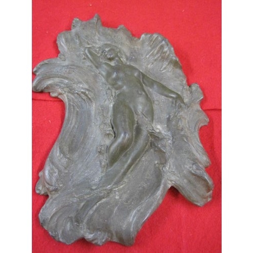 33 - Art Nouveau Alfred Jean Foretay Bronze plaque sculpture