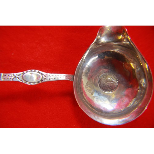 226 - 1758 George II silver toddy ladle with coin