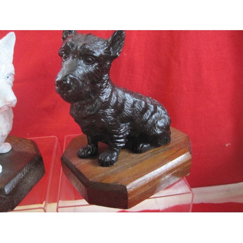 234 - Pair of black and white Whisky advertising spelter dogs