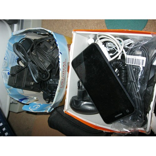 116 - Two boxes of mobile phones and other electronics