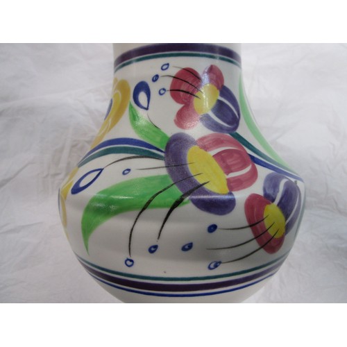 44A - Poole Pottery traditional YO pattern vase in shape 443 7 inches high in pristine mint as factory con... 