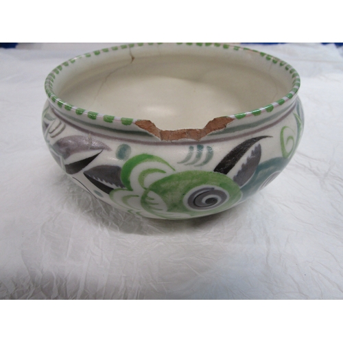 46A - A Poole pottery Carter Stabler and Adams early 1920s GUY pattern bowl in need of restoration on rim.... 