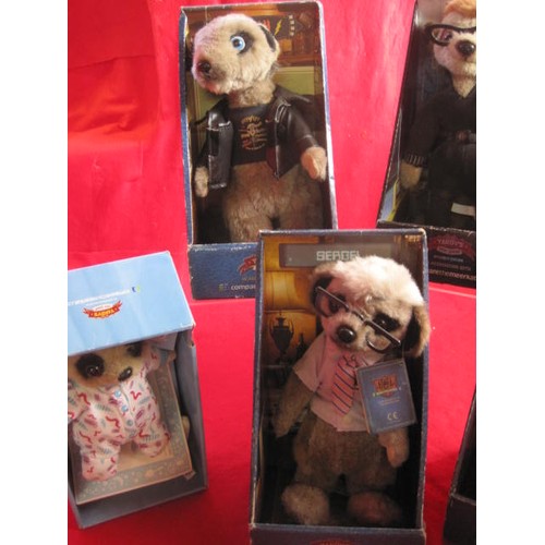 268 - A box of 5 Meerkat dolls