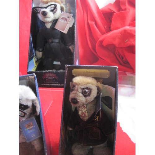 268 - A box of 5 Meerkat dolls