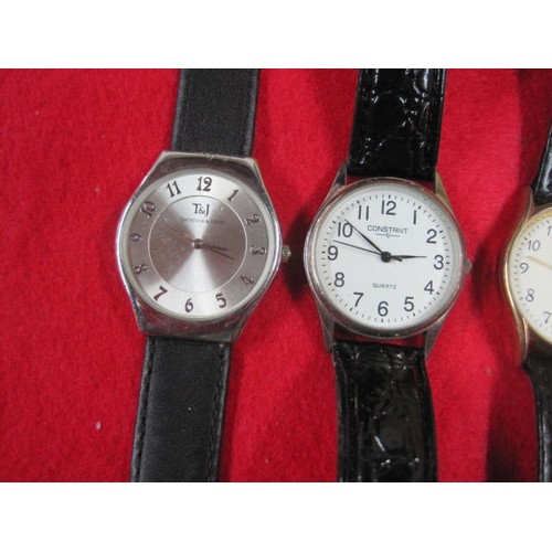 290 - x5 watches in working order with leather straps, including x1 Timex