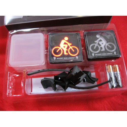 15 - A job lot of 10 new and boxed 'Brainy Bike Lights', all supplied with fittings, carry box and sealed... 