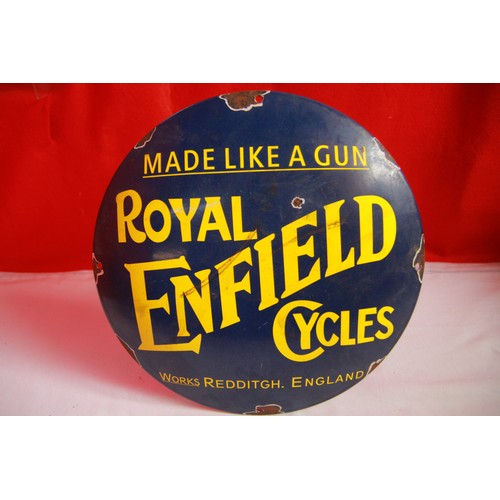 22 - 'Royal Enfield Cycles' enamel sign