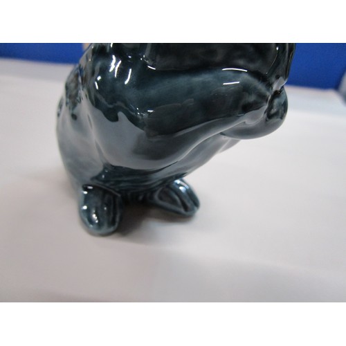 15 - Poole Pottery Preening Rabbit in Dolphin Blue.